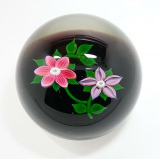 William Manson Scottish Glass Flowers Paperweight - Limited Edition & Dated 81