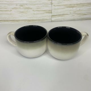 Set Of 2 Sango Nova Black Grandmugs 4932 Extra Large Jumbo Coffee Cup Soup Mug