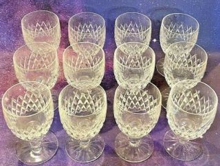 Set Of 12 Vintage Waterford Boyne Short Stem Water Goblet Wine Glass Glasses