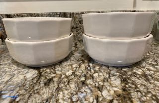Set Of 4 Vtg Pfaltzgraff Heritage White 5 1/2” Soup Cereal Bowls Stoneware Usa
