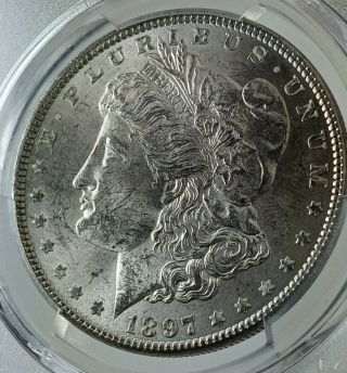 1897 - P Morgan Silver Dollar PCGS MS - 63 - 3