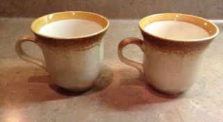 Set Of 2 Vintage Whole Wheat Coffee Cups Mugs By Mikasa E8000 Made In Japan