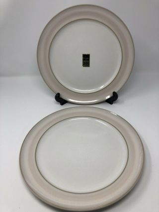 Set Of Two Denby Natural Pearl 11 " Dinner Plates England Nwt