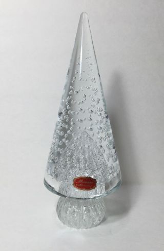 Vintage Murano Art Glass 9 " Controlled Bubble Bullicante Christmas Tree