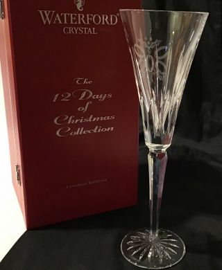 Waterford Crystal 12 Days Of Christmas Five Golden Rings Glass Flute Wine 2007