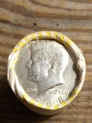 Full Roll Of Kennedy Halves 40 Silver Old Brinks Roll 66/68 Enders
