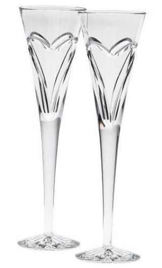 Waterford Wishes Love And Romance Flutes,  Set Of 2