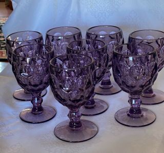 Imperial Provincial Purple Amethist Water Goblet 5 7/8” Set Of 8