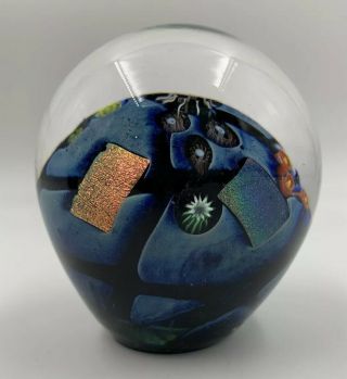 James R.  Wilbat Abstract Dichroic Art Glass Paperweight Signed