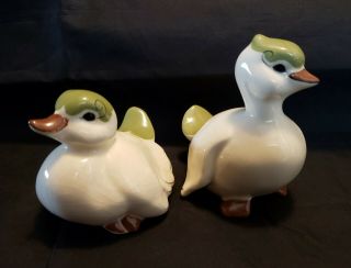 Vintage Kay Finch Jeep & Peep Ducks Green California Art Pottery Ceramics 178ab