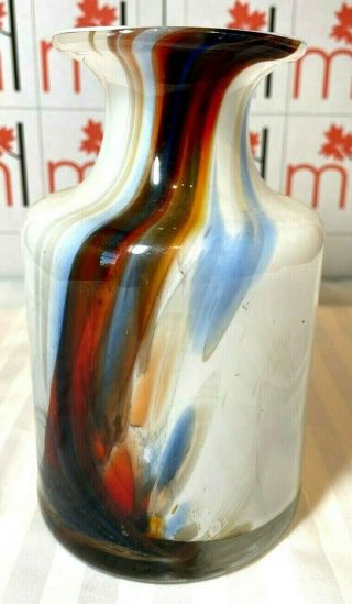 1970s Mid Century Per Lutken 6 " Vase,  Signed - Holmegaard Art Glass " Cascade "