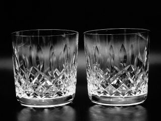 2 Waterford Crystal " Lismore " 9 Oz.  Old Fashioned Glasses Made In Ireland