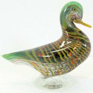 Murano Glass Duck Multi - Colored Signed Tour D 