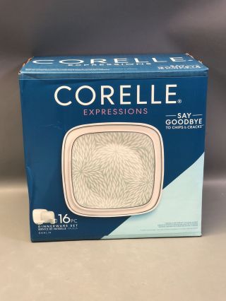 Corelle Expressions Dahlia 16 Pc.  Dinnerware Set Nib