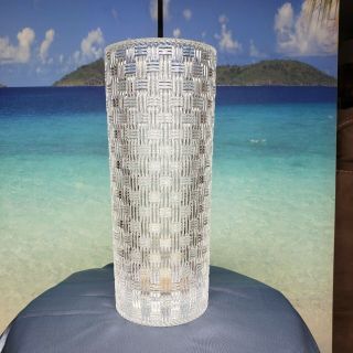 Tiffany & Co 12 " Crystal Basket Weave Vase -
