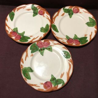 Set Of 3 Vintage Franciscan Apple Made In England Salad Lunch Plate
