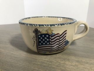 Home And Garden Party American Flag Soup Bowl Or Mug Stoneware 2003 (901)