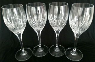 Mikasa Artic Lights Wine Glasses Set Of 4 Crystal Goblets Cut Stemware