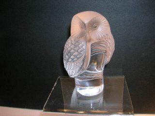 Lalique Chouette Owl Figurine Signed Guaranteed Authentic