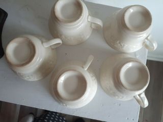 Vintage Homer Laughlin Eggshell Theme Pattern Teacups.  Set of 5. 3
