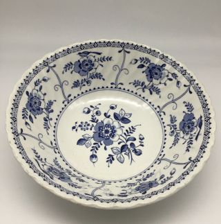 Johnson Brothers Indies Blue White Round Serving Vegetable Bowl England 8.  25”