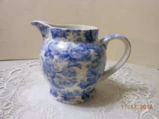 Arthur Wood Blue/white Floral Chintz 4.  75 " Pitcher Made In England L@@k