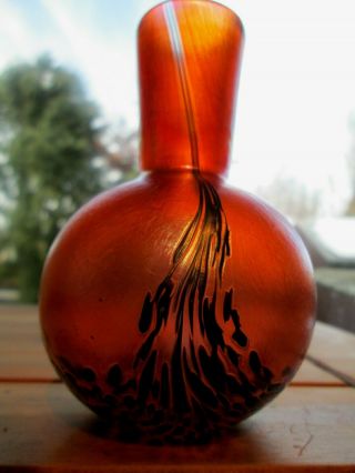 JOHN DITCHFIELD Signed British Studio/Art Glass Vase Pink Iridescent No.  4171 2