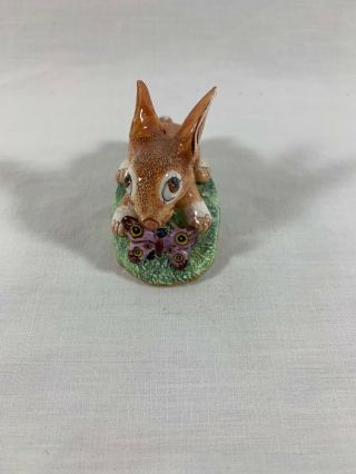 Basil Matthews Figurine Rabbit With Purple Butterfly
