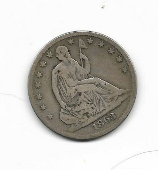 Vg 1863 - S Seated Liberty Half Dollar - Civil War Era