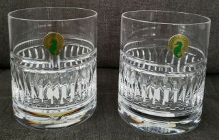 Waterford Double Old Fashioned Crystal Tumblers Set Of 2 With Seal