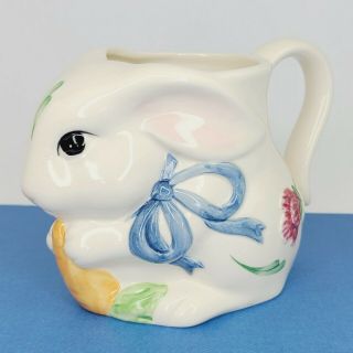Lenox Poppies On Blue /barnyard Bunny Rabbit Cup Mug Ribbon Carrot 4 " X 6 "