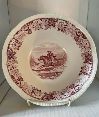 Homer Laughlin Historical America Western Red/pink Pony Express Vegetable Bowl