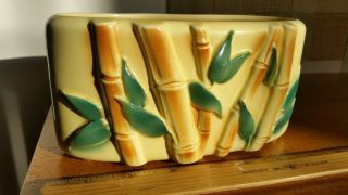 Vintage Royal Copley Ceramic Yellow Bamboo Planter Vase 40 
