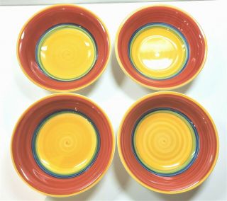 Set Of 4 Colorful Royal Norfolk Mambo Fiesta Soup Cereal Bowls Cond