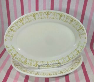 Fabulous Vintage Golden Scroll Homer Laughlin Restaurant Ware Oval Platter Set