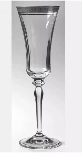 (4) Mikasa “palatial Platinum” Fluted Champagne Glasses 9 1/8 " – Nwot