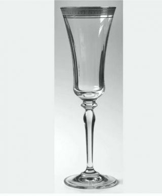 (4) MIKASA “Palatial Platinum” Fluted Champagne Glasses 9 1/8 