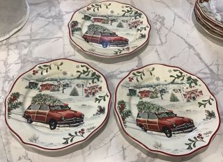 Better Homes & Gardens Heritage - Winter Forest 3 Station Wagon Salad Plates