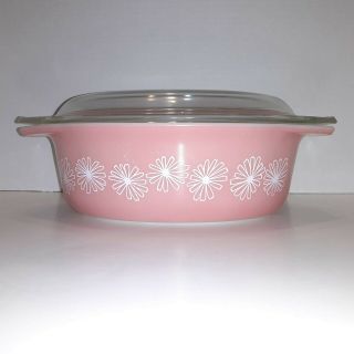 Vintage Pink Pyrex 043 1.  5 Qt Casserole Baking Dish With Lid