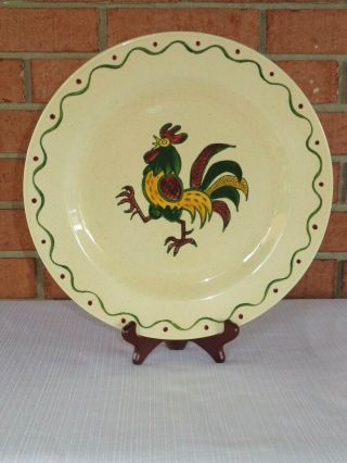 Metlox Poppy Trail Green Rooster Provincial Round Chop Platter