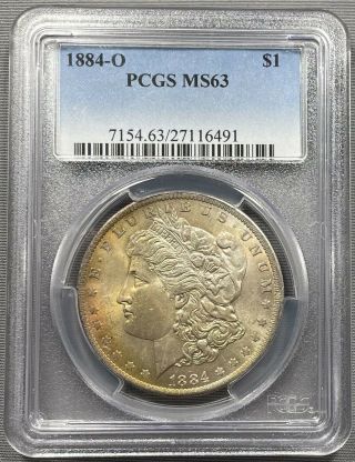 1884 - O Morgan Dollar $1 - Pcgs Ms63 - Golden Toned Obverse