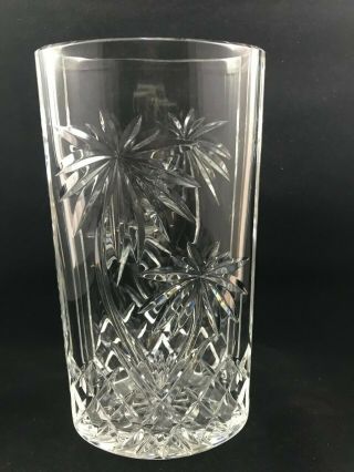 Waterford Crystal Fred Curtis Palm Tree Oval Vase,  8 " Tall X 4 " Wide
