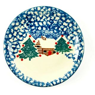Folk Craft Cabin In The Woods Saucer Side Plate 7 3/4 Inches