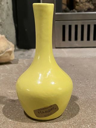 Vintage Royal Haeger Pottery Bud Vase Mottled Yellow Mid Century Modern Vase