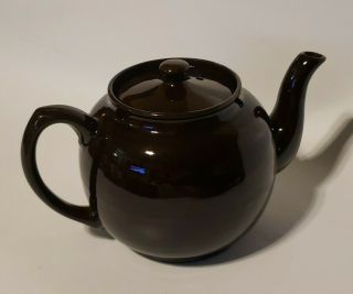 Vintage Sadler England Collectible Dark Brown Betty Style Glossy Teapot