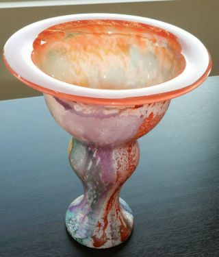Kosta Boda 11 " Art Glass Vase Signed Kjell Engman " Cancan " Can Can Vase Ltd Ed.
