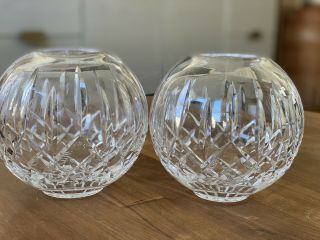 Waterford Crystal Round Rose Bowl Vase Etched Pre - Owned.