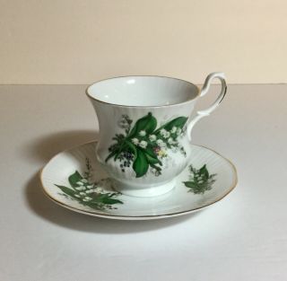 Vintage Royal Minster Bone China Lily Of The Valley Tea Cup And Saucer Set Engla