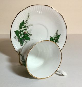 Vintage Royal Minster Bone China Lily of the Valley Tea Cup and Saucer Set Engla 3