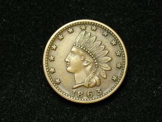 Inventory Xf - Au 1863 U.  S.  Coin Civil War Token 111s